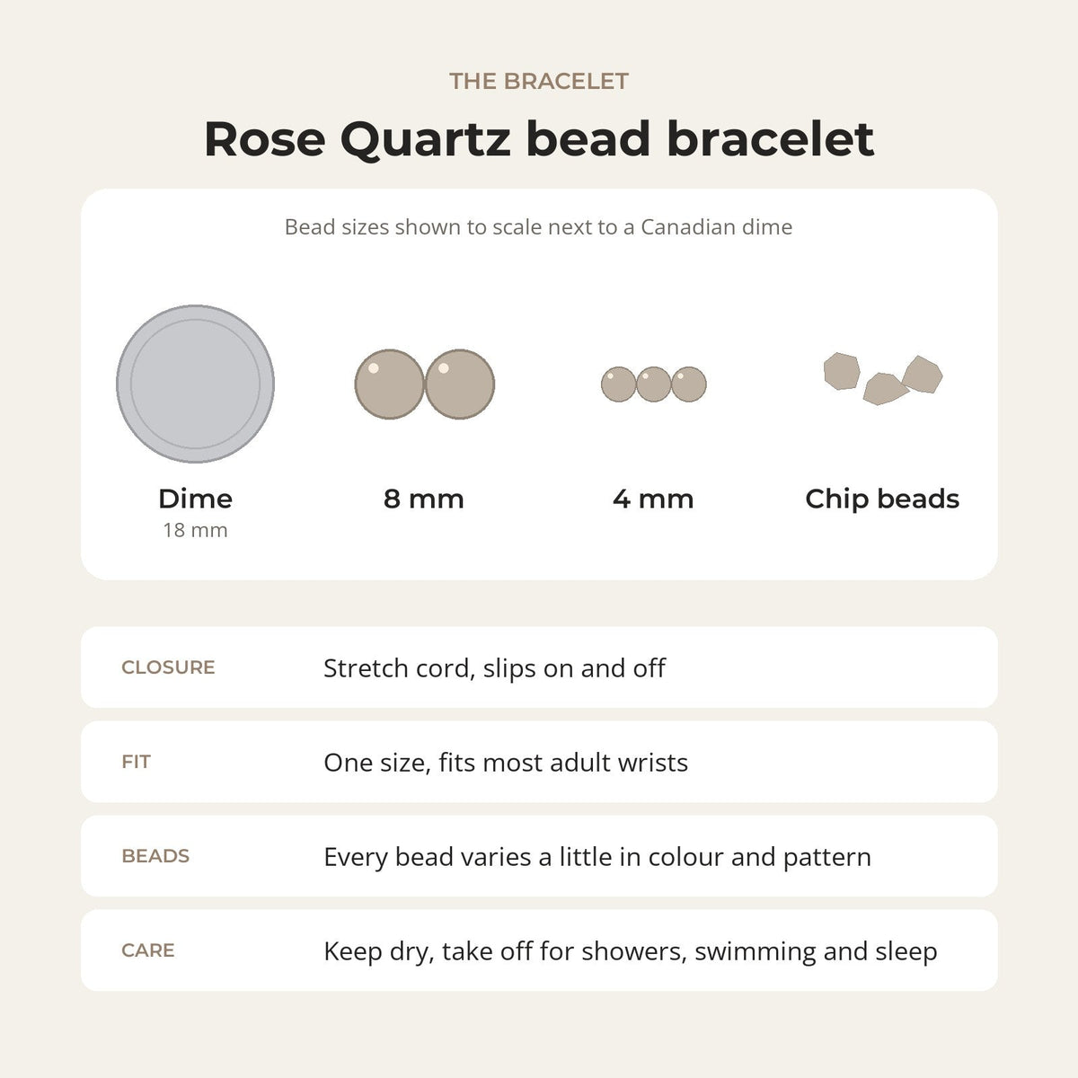 Rose Quartz Bead Bracelet