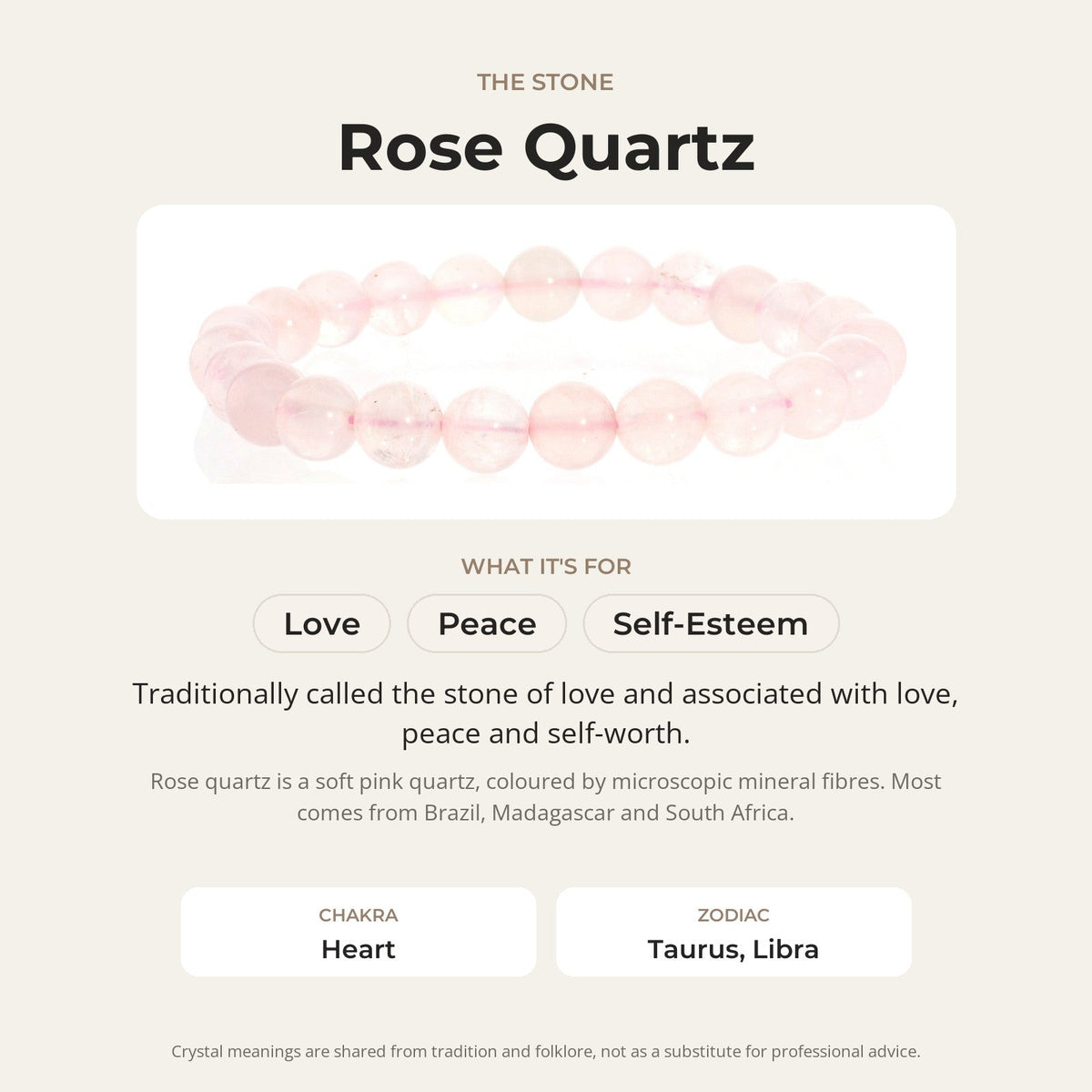Rose Quartz Bead Bracelet