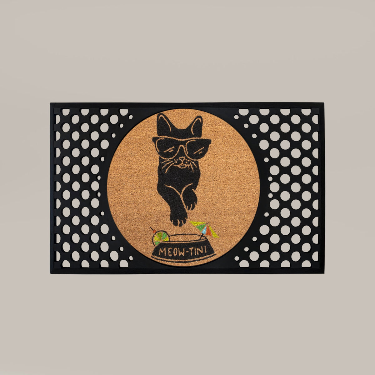 meowtini round doormat set