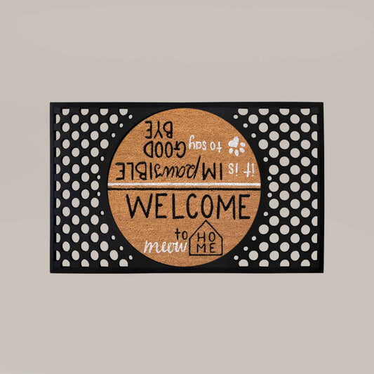 hello/goodbye round doormat set