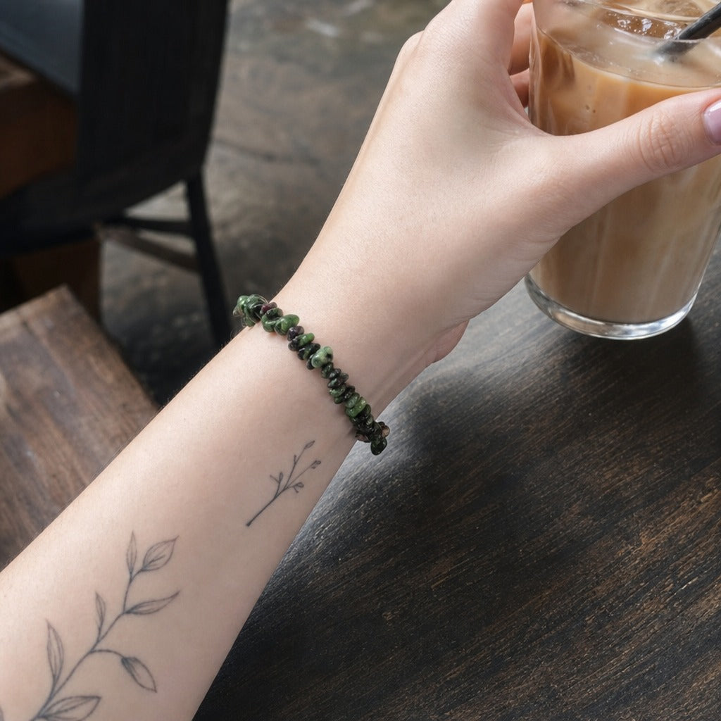 Ruby Zoisite Chip Bracelet