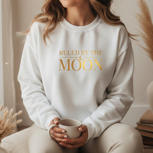Ruled By The Moon Sweatshirt | Celestial Crewneck for Women | Moon Lover Gift