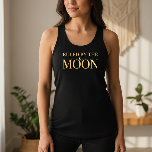Ruled By The Moon Tank Top | Celestial Racerback for Women | Moon Lover Gift
