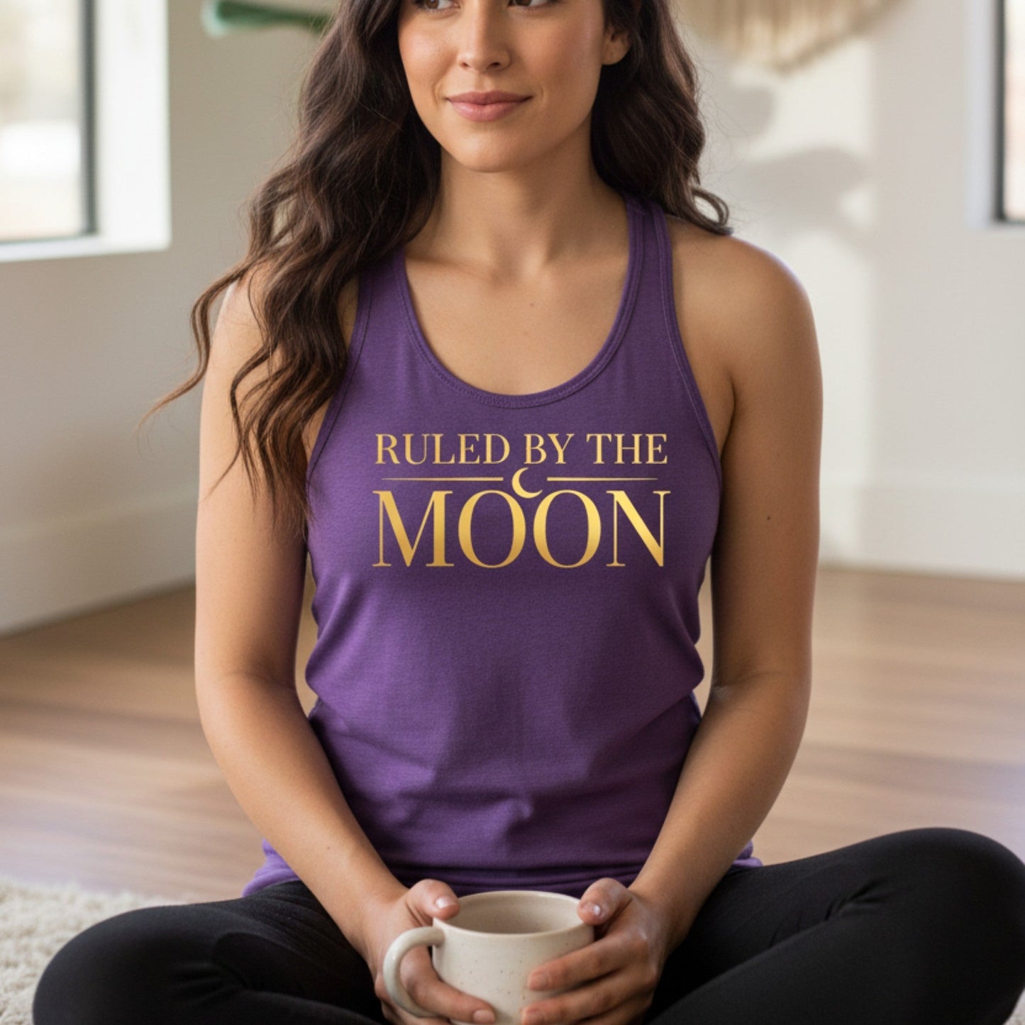 Ruled By The Moon Tank Top | Celestial Racerback for Women | Moon Lover Gift