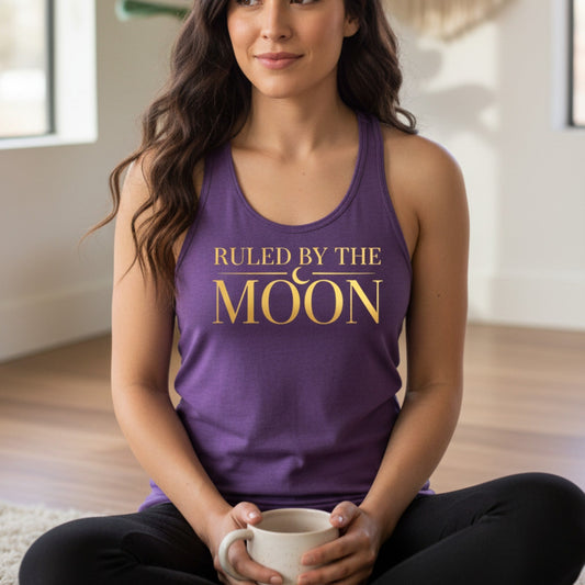 Ruled By The Moon Tank Top | Celestial Racerback for Women | Moon Lover Gift