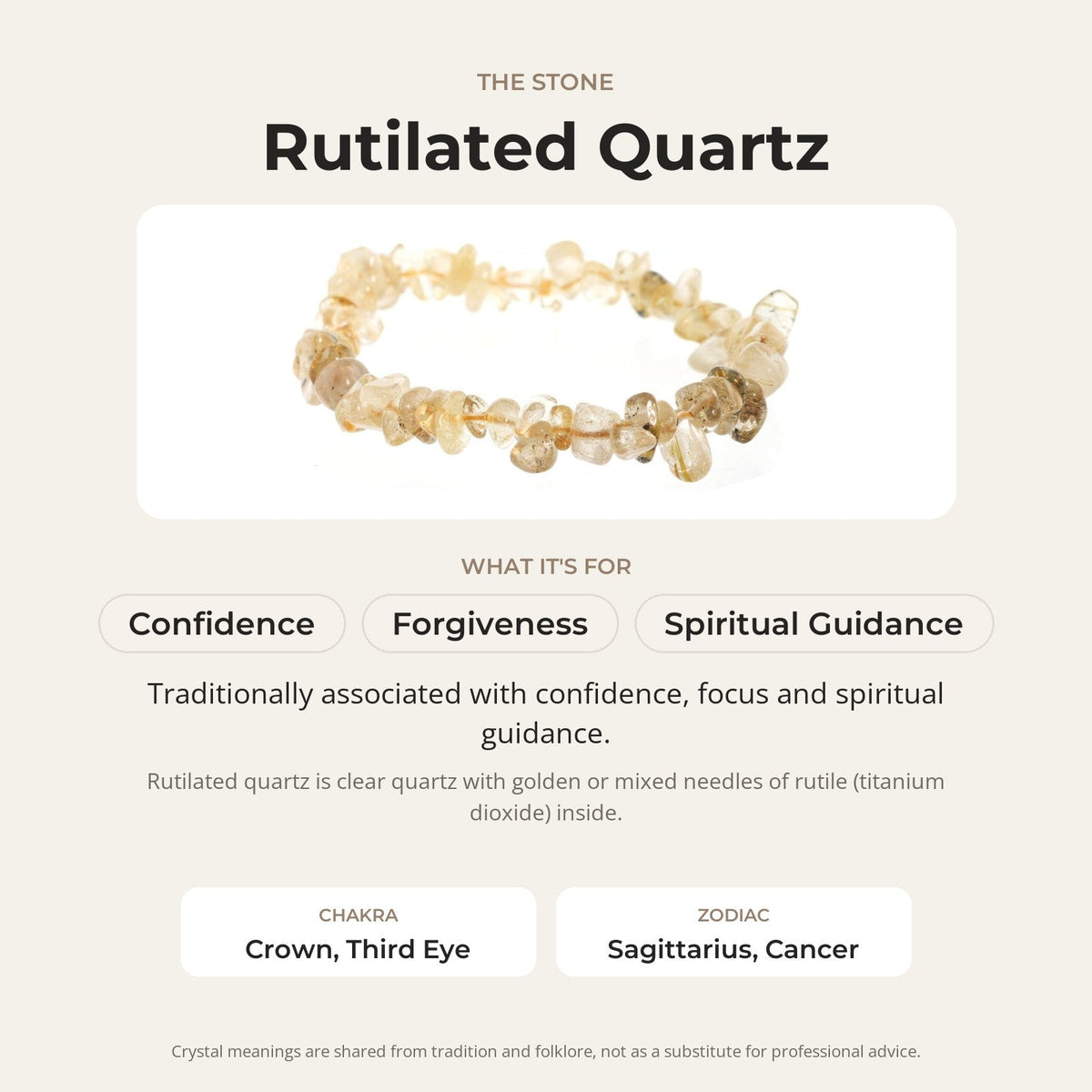 Rutilated Quartz Bead Bracelet