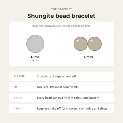 Shungite Round Bracelet - 14mm