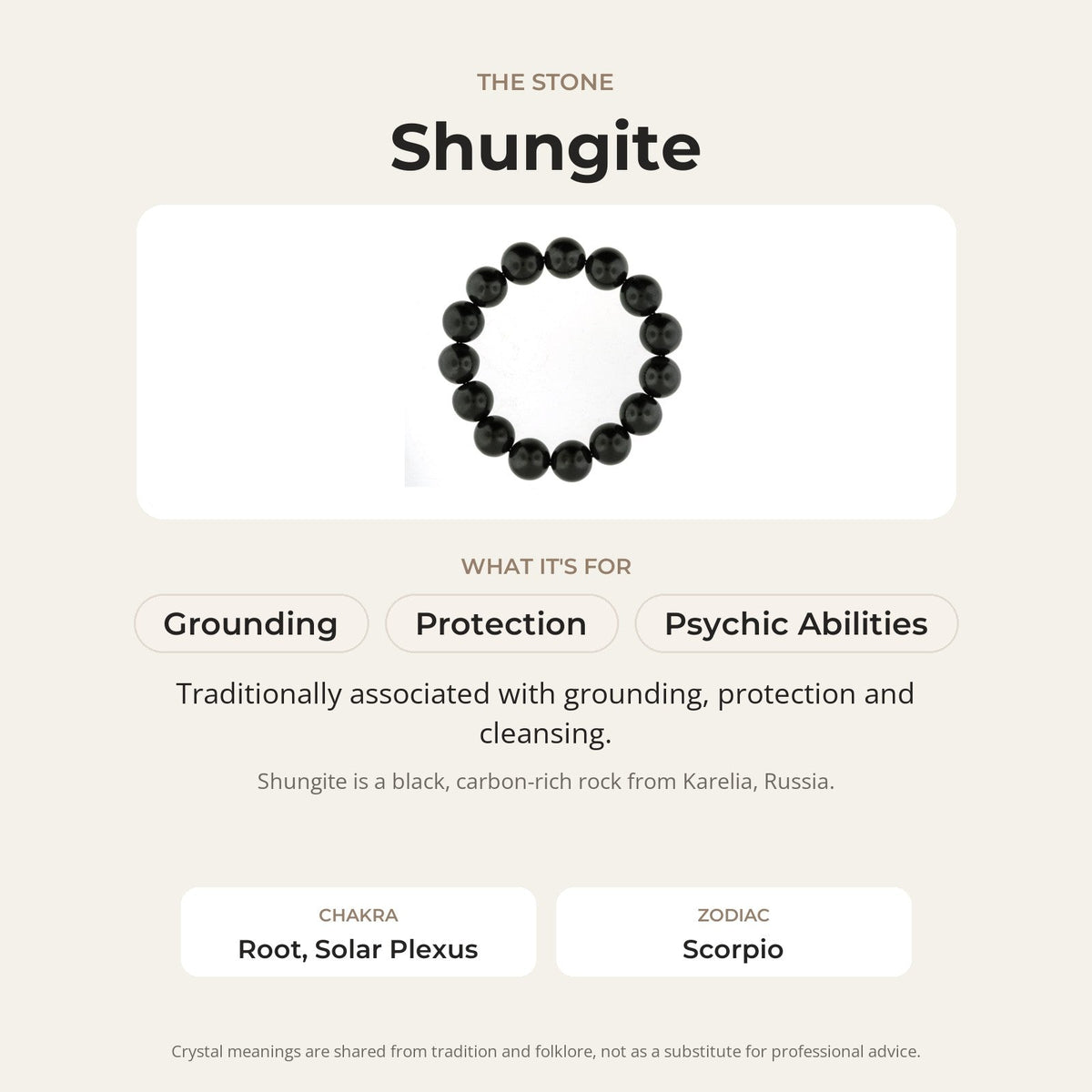 Shungite Round Bracelet - 14mm