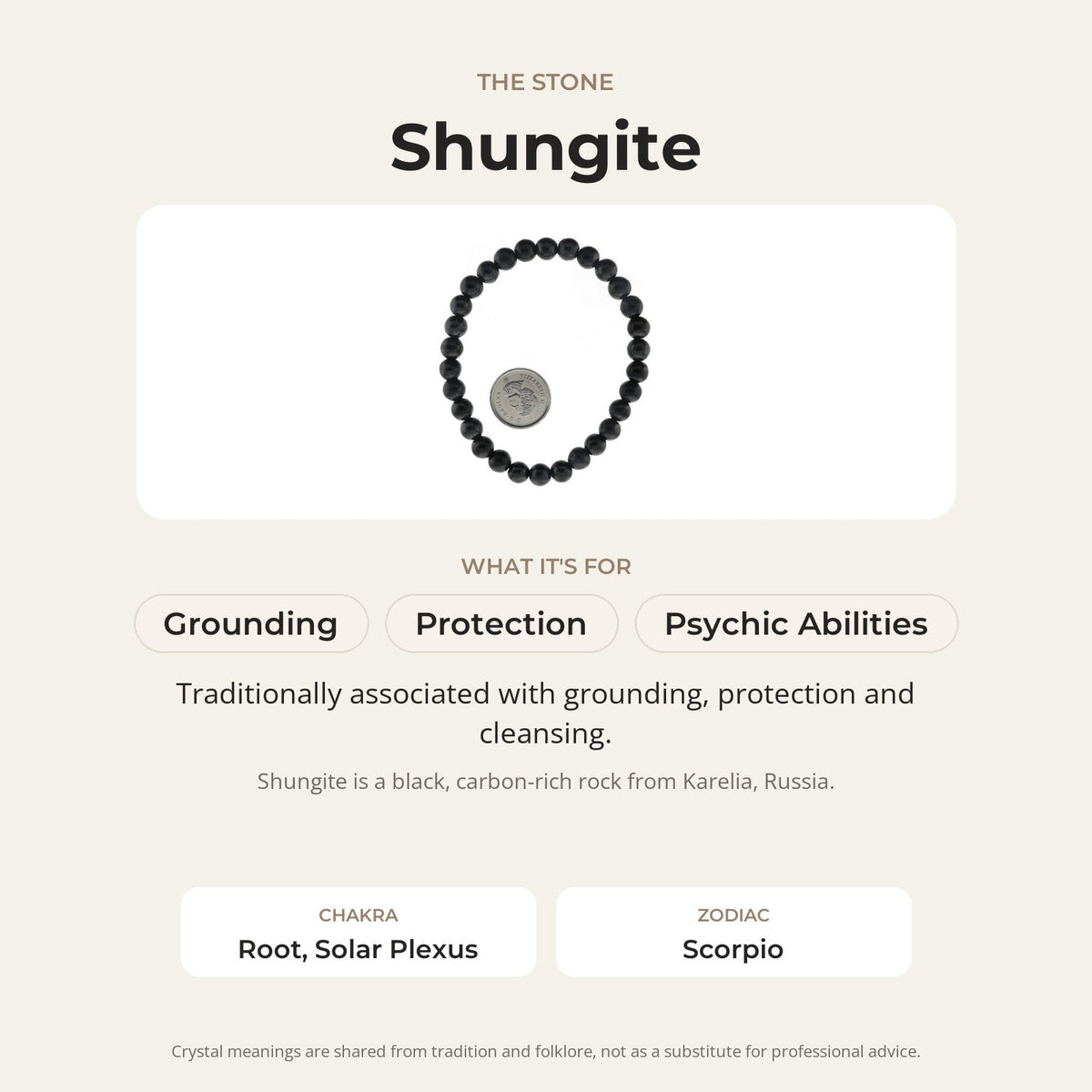 Shungite Bracelet Round - 6mm