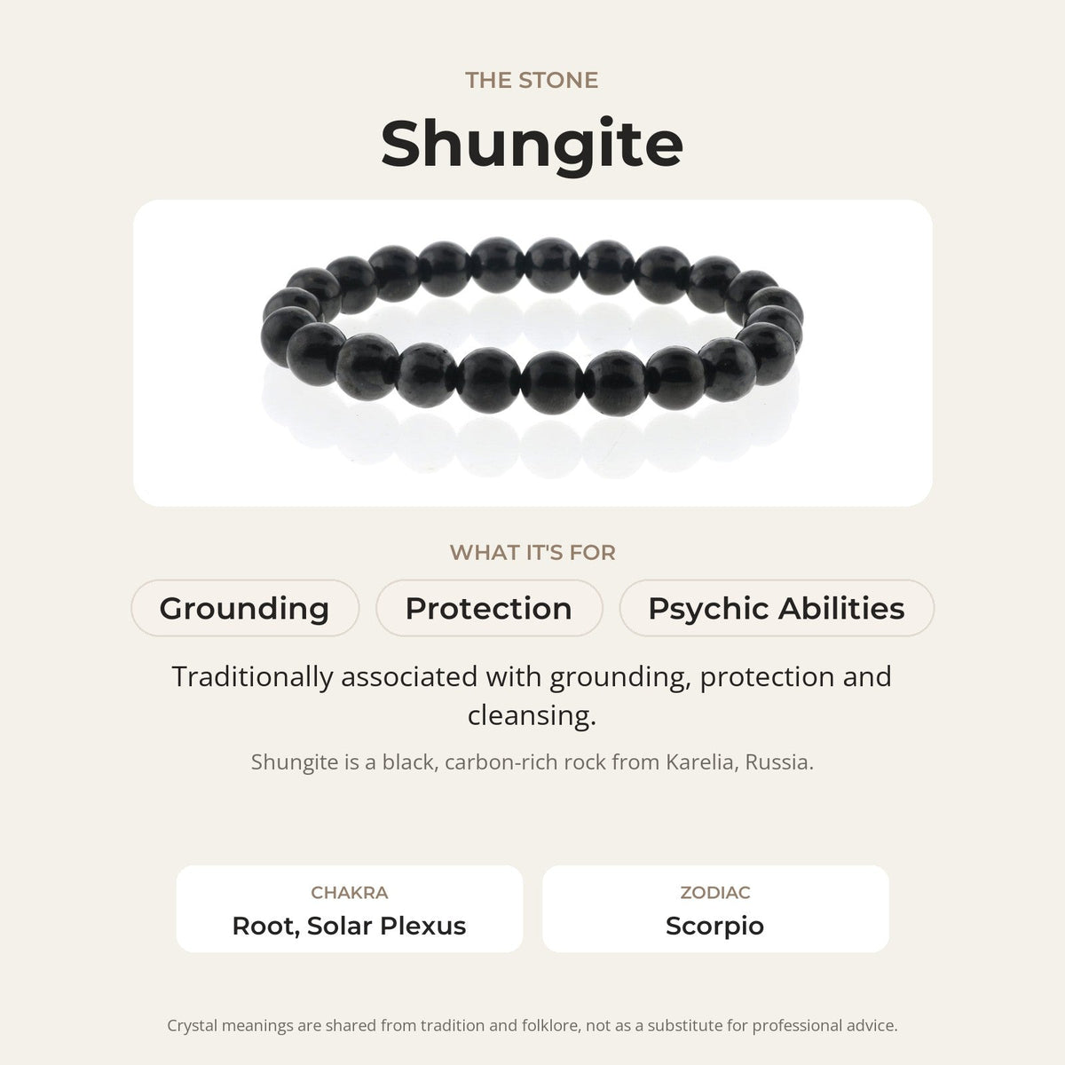 Shungite Bracelet Round - 8mm