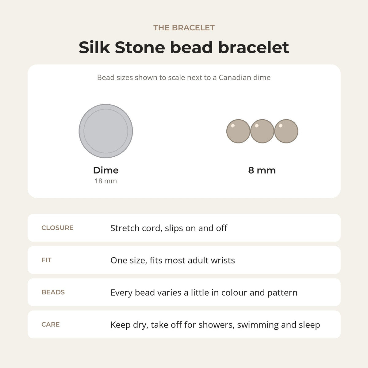 Silk Stone Round Bracelet - 8mm