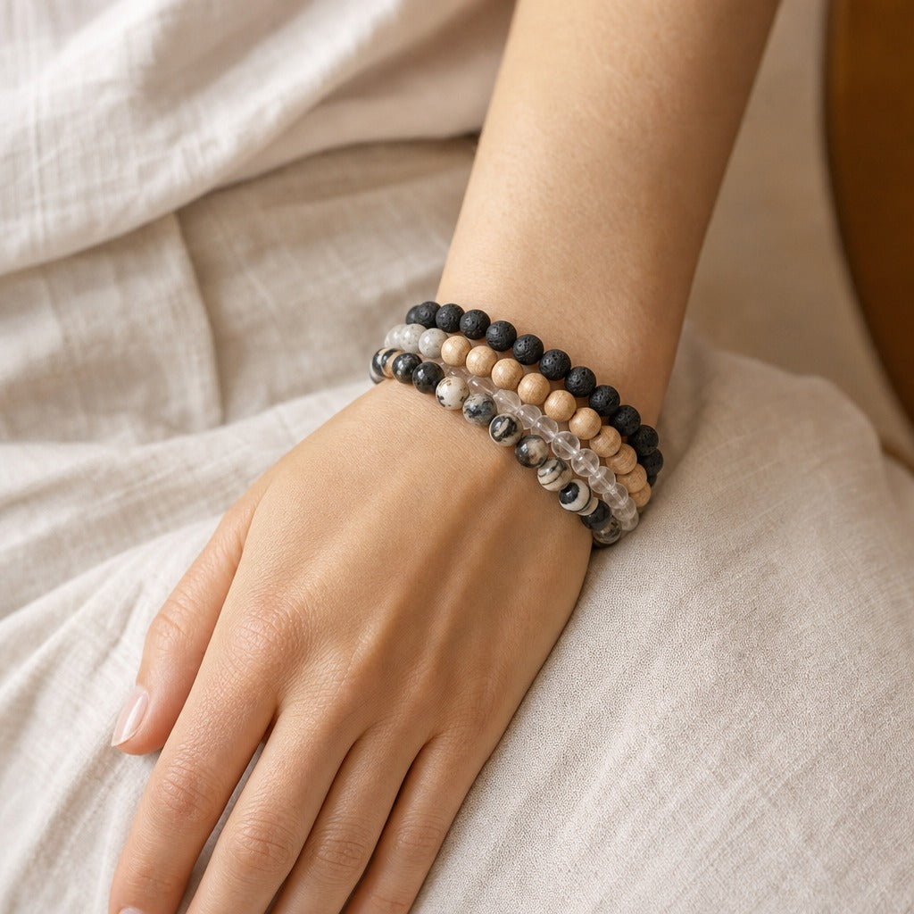 Silk Stone Round Bracelet - 8mm