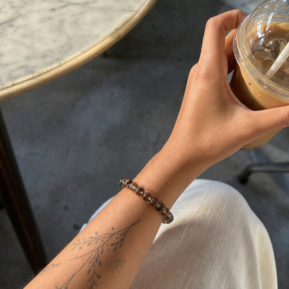 Smoky Quartz Round Bracelet - 8mm