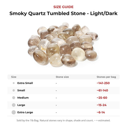 Smoky Quartz Tumbled Stone - Light/Dark