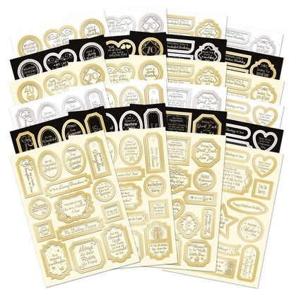 Stickables Self-Adhesive Foiled Sentiments Selection - Essential Colours