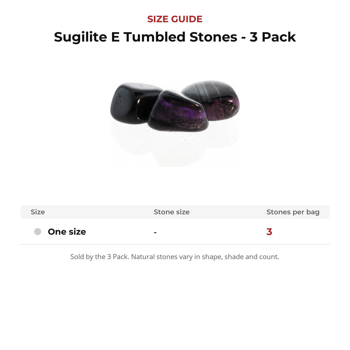 Sugilite E Tumbled Stones - 3 Pack