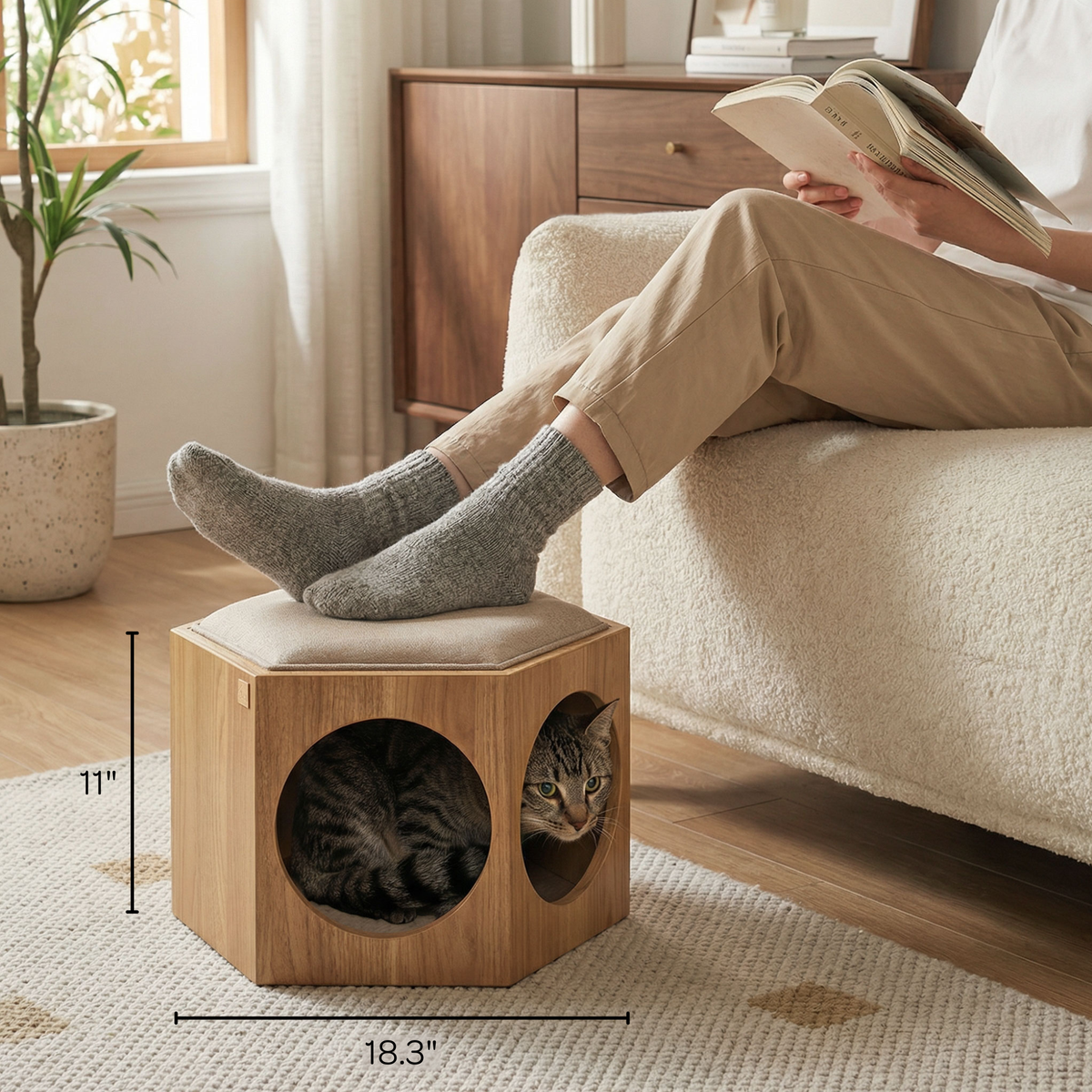 suki cat stool and shelf