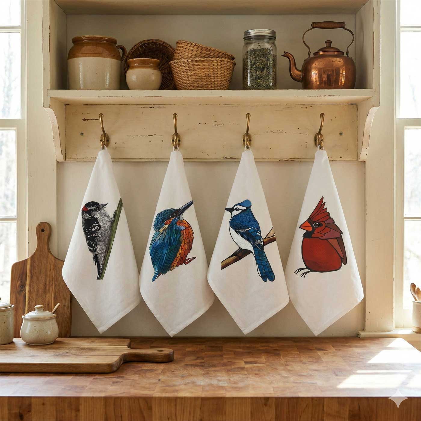 Flour Sack Tea Towel - 100% Organic Cotton - Kingfisher