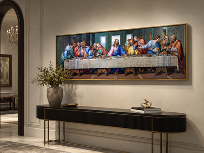 Last Supper Canvas Wall Art | Da Vinci Fine Art Print | RGB Varnish | Gallery Wrap & Gold Frame