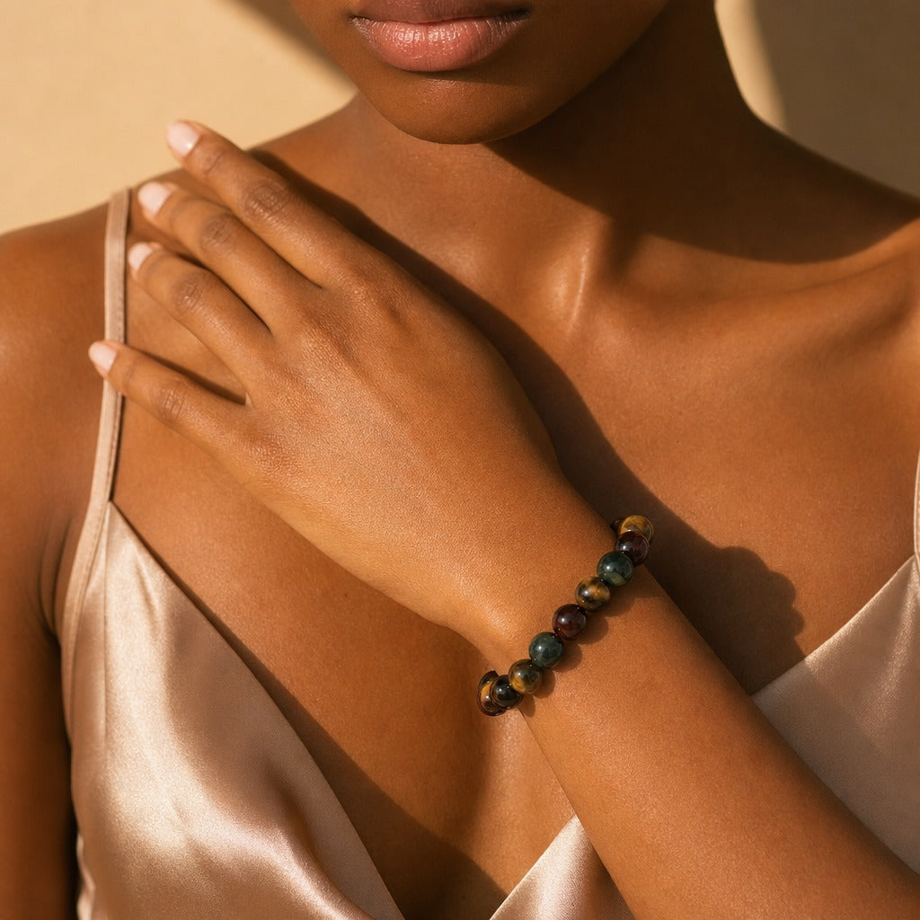 Tiger Eye Mix Round Bracelet - 10mm