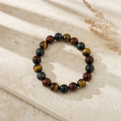 Tiger Eye Mix Round Bracelet - 10mm