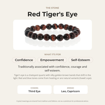 Tiger's Eye Red Bead Bracelet