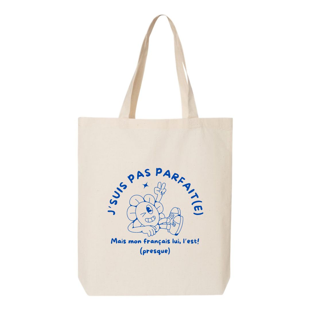 Tote bag "J'suis Pas Parfait(e)" imprimé