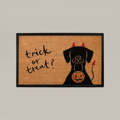 trick or treat+dog rectangular doormat set