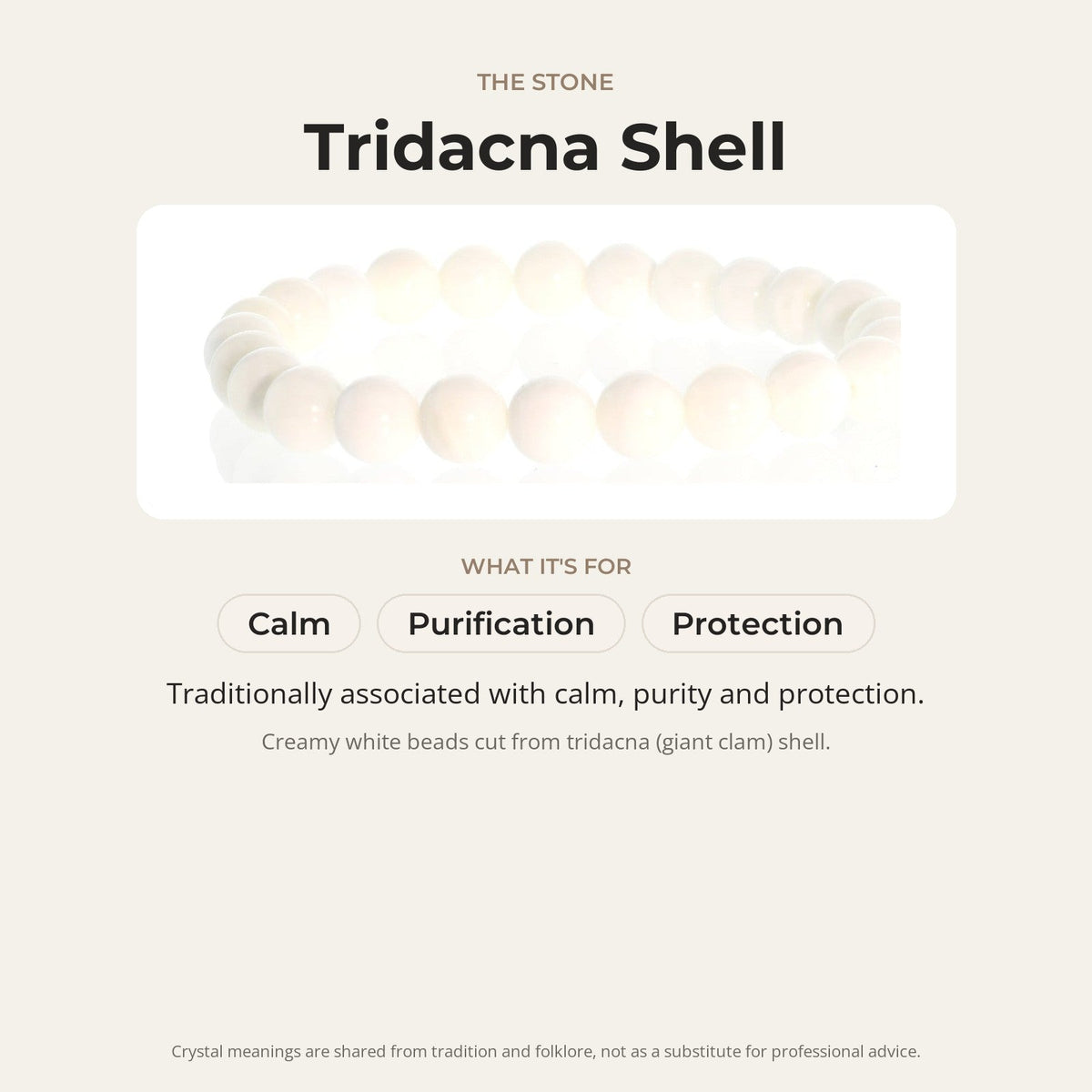 Tridacna Round Bracelet - 8mm