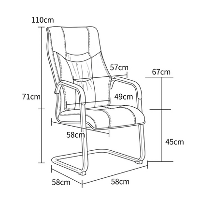 Trogir Black Leather Visitor Chair