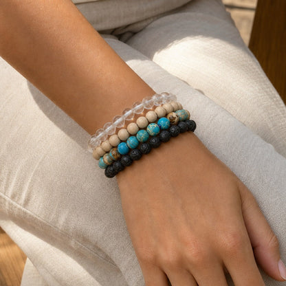 Turquoise Impression Jasper Round Bracelet - 8mm (Enhanced)