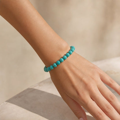Turquoise Round Bracelet - 8mm (Enhanced)