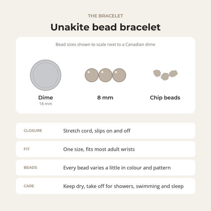 Unakite Bead Bracelet