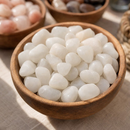 White Quartz Tumbled Stones - Brazil