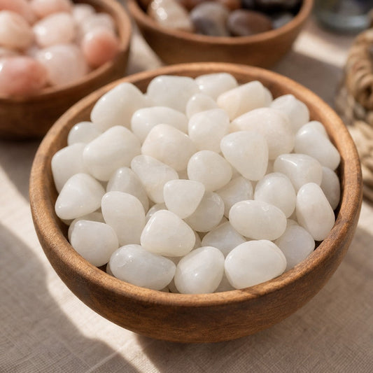 White Quartz Tumbled Stones - Brazil