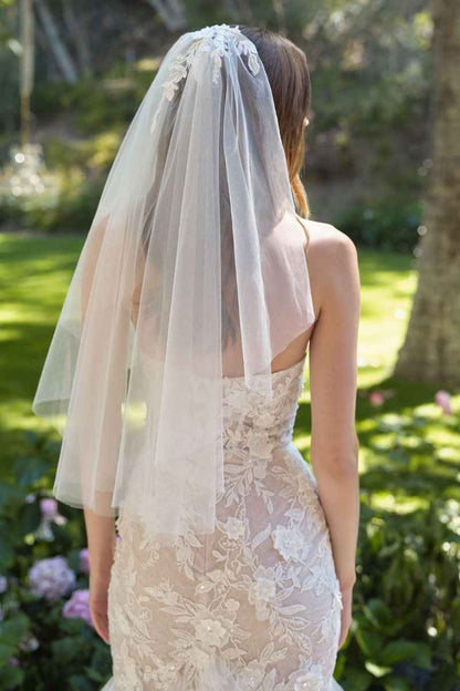 3D floral lace embroidery with layered